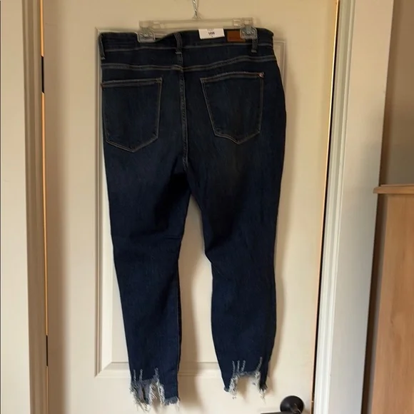 Judy Blue Ankle Cropped Distressed Blue Jeans - Picture 6 of 7